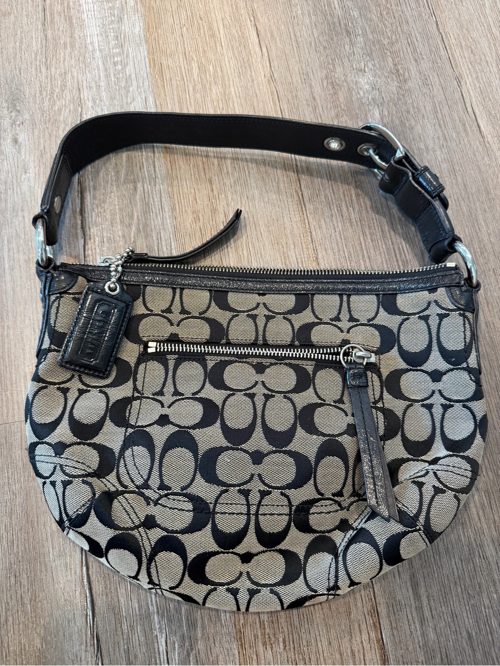 Vintage Coach Soho Signature Hobo Bag Black Y2K